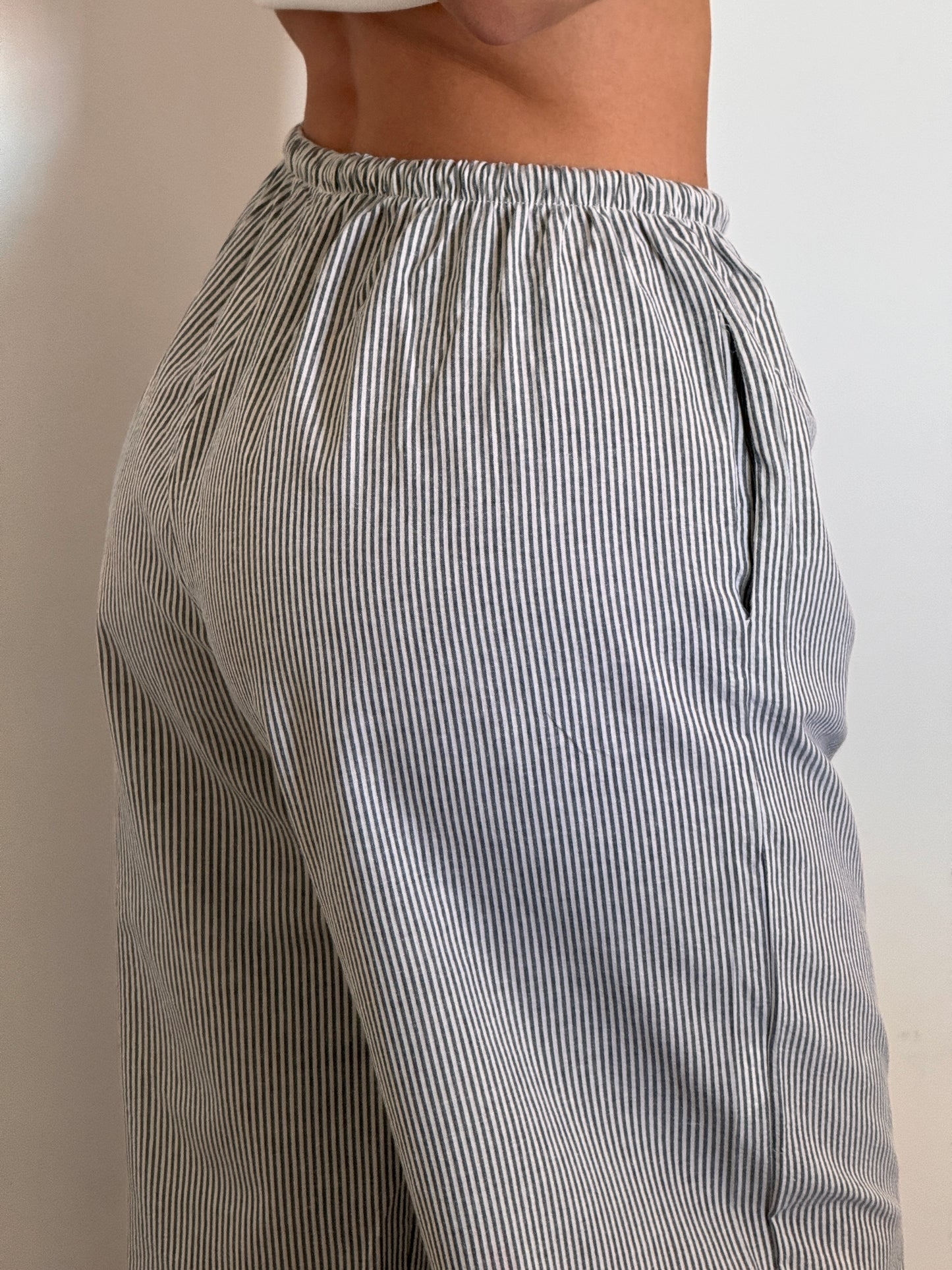 Grey Pinstripe Pants